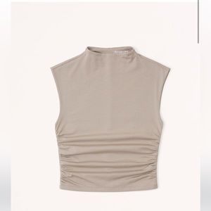 Ruched Mock Neck Top